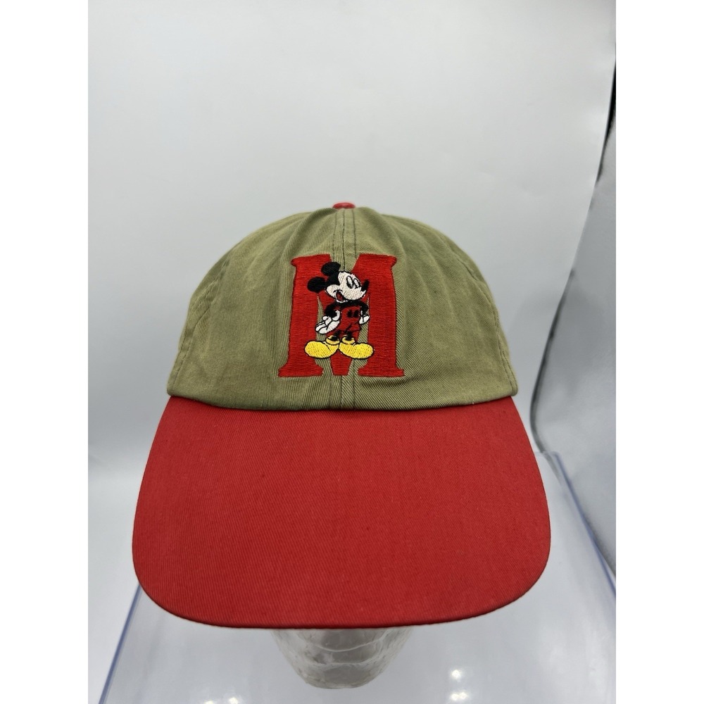 Vintage 90sโ Mickey Mouse Unlimited Strapback Hat Disney Red Green Cap OSFM